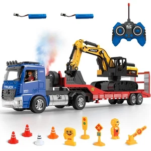 Camión semirremolque Fistone RC y juego de juguetes excavadora alimentada por fricción, escala 1:24... - Imagen 1 de 7