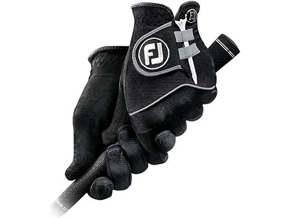FootJoy Mens RainGrip Golf Gloves Pair (black) Large