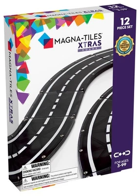 MAGNA-TILES XTRAS: Roads 12 Piece Magnetic Construction Set, The ORIGINAL - Image 1 of 4