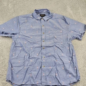 Pendleton Shirt Mens XL Blue Casual Western Aztec Print Button Up Short Sleeve - Picture 1 of 10