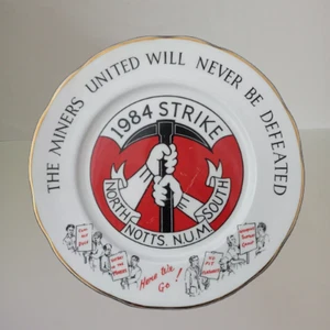 Placa de cerámica vintage 1984 NUM Miners Strike decoración conmemorativa edición limitada - Imagen 1 de 5