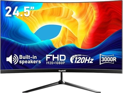 Gawfolk 24,5 Zoll Curved Monitor mit Eingebauten Lautsprechern, 3000R 120Hz PC - Bild 1 von 3