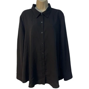 Alex Marie Women’s Long Sleeve Button Up Blouse Color Black Size XL - Picture 1 of 8