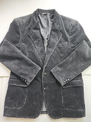 Abrigo Deportivo De Colección Country Classics Ivy Crew Para Hombres 44L Negro Pana Blazer Chaqueta Foto 1 de 4