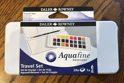 Daler Rowney Aquafine 12 piece Watercolour Travel Box Set- New Sealed - Image 1 of 3