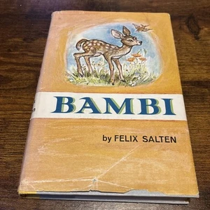 Bambi By Felix Salten 1956 Doubleday Junior Deluxe Edition With Dust Jacket USA - Imagen 1 de 6