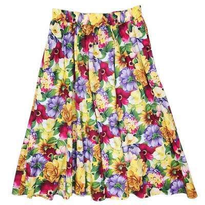 Maria Christina Womens Floral Knee Length Elastic Waistband Skirt Sz 2XL Vintage - Image 1 of 4