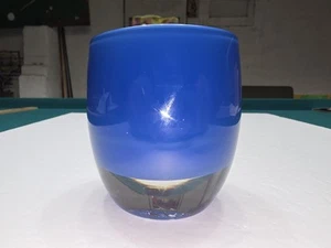Glassbaby Pre-Triskelion Forever Dark Blue Blown Glass Votive Candle Holder - Picture 1 of 15
