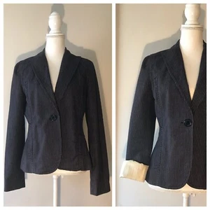 Marc Jacobs High Line Cotton Striped Blazer Jacket~Logo Buttons~US 10/Medium/L - Bild 1 von 12