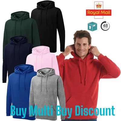 Sudadera con Capucha Lisa con Bolsillo - Algodón Poliéster, Doble Forro Capucha Sudadera Foto 1 de 4