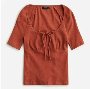 J. Crew Neu mit Etikett Damen-T-Shirt vorne zum Binden Vintage gerippt - Wildfire Rust - Größe X Small - Bild 1 von 3