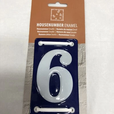 Enamel House Number 6 French Style - Image 1 of 3