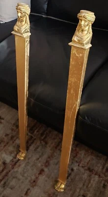 Soportes para frente de mesas estilo Imperio Francés: 2 soportes de patas de mesa de metal Foto 1 de 4