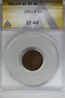1911-D   .01   ANACS   EF 45    Lincoln Head Cent, Lincoln One Cent