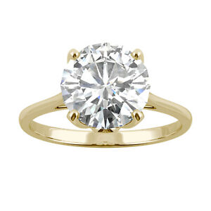 2.7 CT DEW Round Lab-Created Moissanite Solitaire Engagement Ring