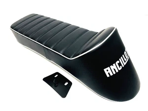 LAMBRETTA LI SX TV GP 1958 A 1985 ANCILLOTTI NEGRO CON MOLDURA BLANCA ASIENTO DEPORTIVO - Imagen 1 de 4