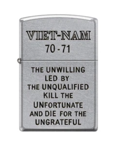 Zippo 0686, Vietnam-70 to 71-Unwilling, Unqualified & Ungrateful Chrome Lighter - Picture 1 of 2