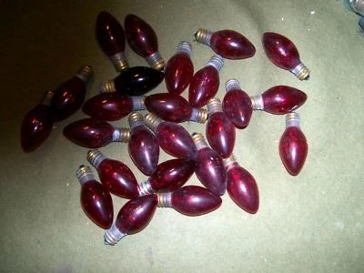 C-7 CHRISTMAS LIGHTS USED TESTED LOT OF 25 RED - Image 1 of 3