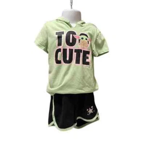Star Wars "Too Cute" SS Shirt w/hoodie Shorts outfit Size 5 - Picture 1 of 3