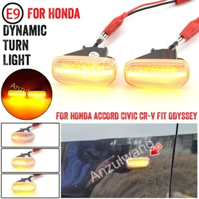 Luz de giro marcador lateral dinámico para Honda Accord Civic City CR-V HR-V Acura RSX Foto 1 de 4