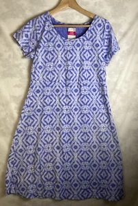 FRESH PRODUCE Jersey Cotton Dress NWT Size XS PERI BLUE Geometric Short Sleeve - Picture 1 of 7