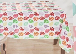 Printed Fabric Tablecloth 60" x 84" Oblong (6-8 people) MULTICOLOR EASTER EGGS - Picture 1 of 22