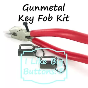 Key Fob Hardware Starter KIT - 1" & 1.25" - GUNMETAL (20 Sets Total) Wristlets - Picture 1 of 9