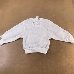 Lot of 2 Port & Company Youth XS Heather Gray Fleece Crew Neck Sweatshirts New - Picture 1 of 3