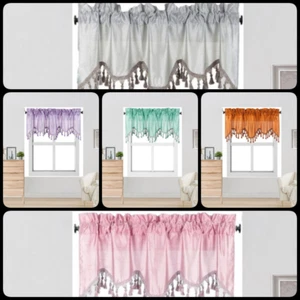 1 STCK. KUNSTSEIDE HALBTRANSPARENT ASCOT FENSTER VOLANT KÜCHE RESTAURANT SALON DEKOR  - Bild 1 von 33