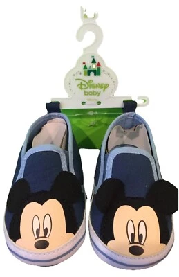 Disney Bebé Mickey Mouse Bebé Zapatos Zapatillas Azul 6-9 Meses Nuevo Regalo Foto 1 de 4