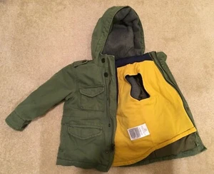 Chaleco Chaqueta con Capucha Verde Baby Gap 3 en 1 Cremallera Completa Botones 2 Años Niño 2T - Imagen 1 de 12
