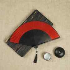 Carved Bamboo Hand Prop Chinese Wooden Fan Vintage Hollow, Antiquity Folding Fan