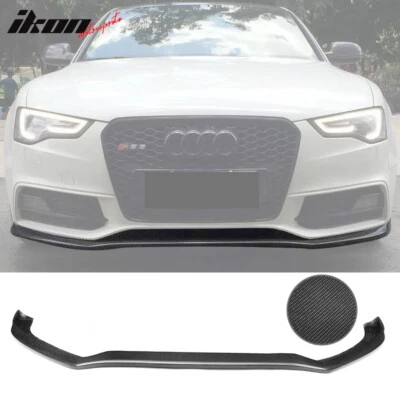 Fits 13-17 Audi S5 B8.5 Coupe DV Style Front Bumper Lip - Carbon Fiber CF Foto 1 de 4