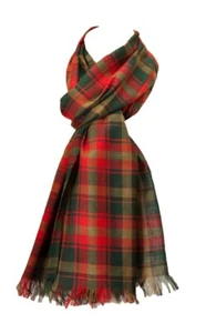 The Olive House® Canadian Maple Leaf Tartan Fair Trade Scarf - Picture 1 of 2