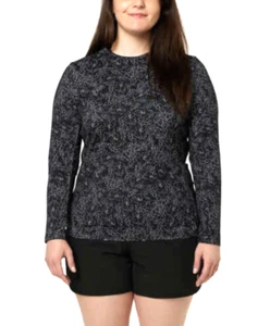 Hang Ten Sun Protect Tee Black Floral S - Picture 1 of 3