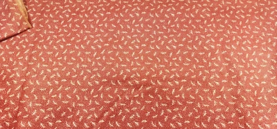 Vintage Fabric * Leaves * 100% cotton -  25" x 54" Atelier red leaves - Image 1 of 4