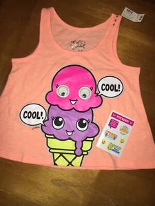 Justice Sz 8 Orange Ice Cream Tank Top Google Eye Summer Easter + Stickers - Picture 1 of 8