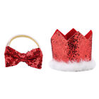 Dog Cat Pet Santa Crown Hat Collar Bow Tie Christmas Costume For Puppy Kitte Zz1