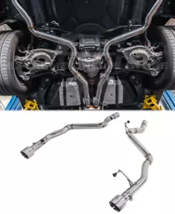 3.5'' Dual Chrome Tips Exhaust For 2024-Up Ford Mustang Muffler Delete Axle Back - Picture 1 of 20