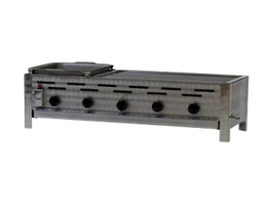 Edelstahl Gastrobräter Gasgrill für Propangas mit Rost und Pfanne - Bild 1 von 1