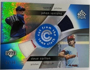 Steve CARLTON Johan SANTANA 2005 Upper Deck Reflections DUAL Jersey SP /50 Twins - Picture 1 of 2