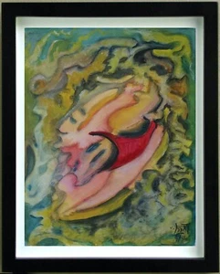 Gouache COMPOSITION Signé G. VON DER LOO (b) - Imagen 1 de 4