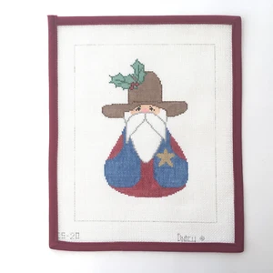 PAINTED PONY Handpainted Needlepoint Canvas Ornament Santa Sheriff 13 Mesh - Picture 1 of 4