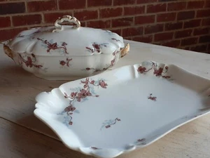 Antique Lot of 2 HAVILAND & Co LIMOGES Serving Pieces PLATTER Covered OVAL BOWL - Picture 1 of 12
