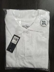 Galaxy by Harvic White Short Sleeve Polo Shirt Men's 2X NEW $29.50 - Picture 1 of 4