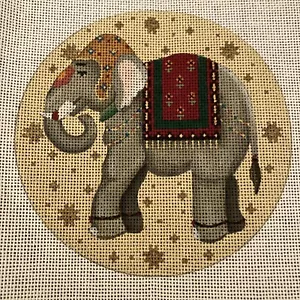 Melissa Shirley Designs Hand Painted ELEPHANT Needlepoint Canvas 1995 297A - Picture 1 of 11