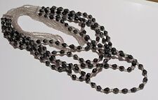Black And Clear Glass Beaded Multi strand Bead Necklace