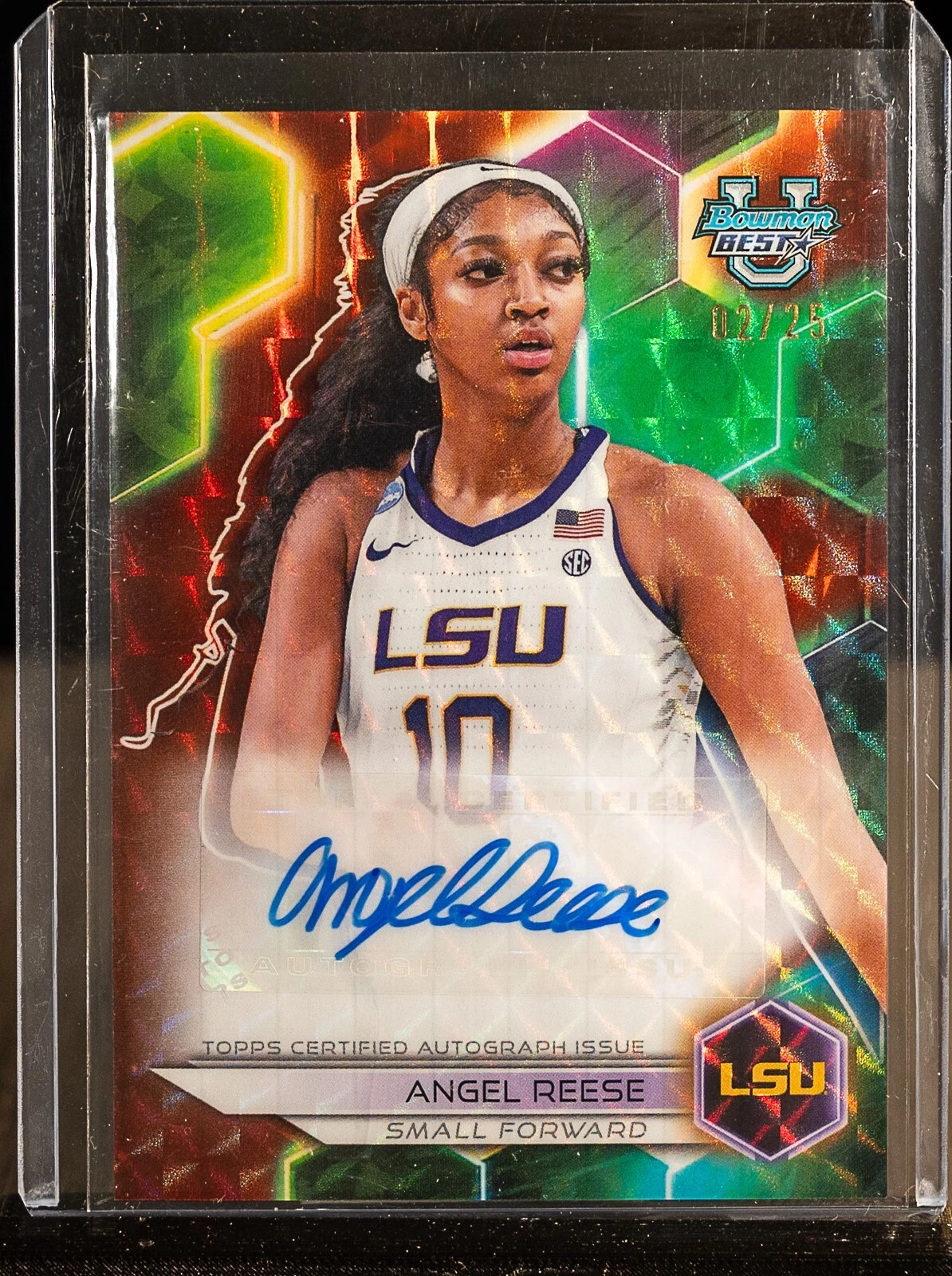 ANGEL REESE 2023 Bowman U Best Orange Geometric Refractor RC Auto 2/25
