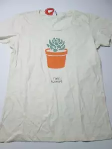 NWT Royal Apparel Womens Size XL Ivory Graphic Print Round Neck Short Sleeve - Picture 1 of 7