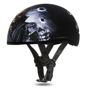 Daytona Helmets Skull Cap Open Face W/ COME GET 'EM DOT Motorcycle Helmet D6-CG - Picture 1 of 6
